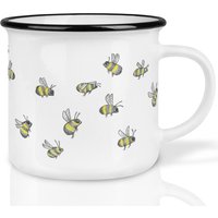 Keramik Tasse | Retro Design | »Bienenschwarm« Handveredelt in Deutschland Cup, Kaffeetasse, Becher Spülmaschinenfest von Ligarti