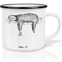 Keramik Tasse | Retro Design | »Faultier« Handveredelt in Deutschland Cup, Kaffeetasse, Becher Spülmaschinenfest von Ligarti