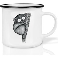 Keramik Tasse | Retro Design | »Koboldmaki« Handveredelt in Deutschland Cup, Kaffeetasse, Becher Spülmaschinenfest von Ligarti