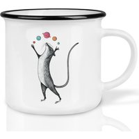 Keramik Tasse | Retro Design | »Planetenmaus« Maus Handveredelt in Deutschland Cup, Kaffeetasse, Becher Spülmaschinenfest von Ligarti