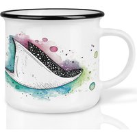 Keramik Tasse | Retro Design | »Space Rochen« Manta Handveredelt in Deutschland Cup, Kaffeetasse, Becher Spülmaschinenfest von Ligarti