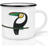 Keramik Tasse | Retro Design | »Tukanpaar« Handveredelt in Deutschland Cup, Kaffeetasse, Becher Spülmaschinenfest von Ligarti