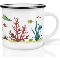 Keramik Tasse | Retro Design | »Unterwasserwelt« Korallenriff Handveredelt in Deutschland Cup, Kaffeetasse, Becher Spülmaschinenfest von Ligarti