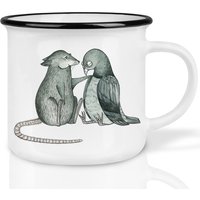 Keramik Tasse | Retro Design | »You Are Perfect« Ratte & Taube Handveredelt in Deutschland Kaffeetasse, Becher Spülmaschinenfest von Ligarti