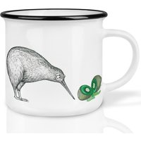 Keramik Tasse | Retro Design | »Zwei Kiwis« Handveredelt in Deutschland Cup, Kaffeetasse, Becher Spülmaschinenfest von Ligarti