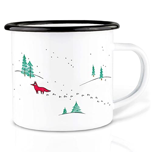 Ligarti® XXL Emaille Tasse (leicht & robust) | Camping Becher handveredelt in Deutschland | Kaffeetasse, Trinkbecher, Emaillebecher von Ligarti