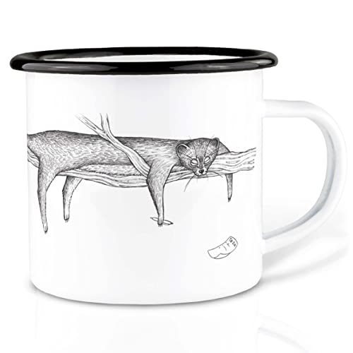 Ligarti® XXL Emaille Tasse (leicht & robust) | Camping Becher handveredelt in Deutschland | Kaffeetasse, Trinkbecher, Emaillebecher von Ligarti