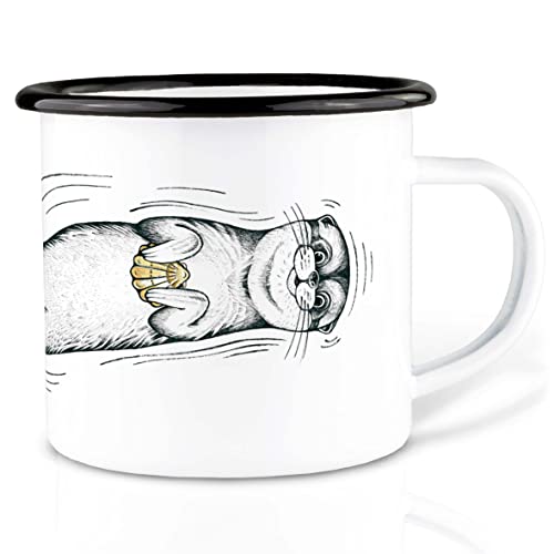 Ligarti® Emaille Tasse (leicht & robust) | Design Cup, Camping Becher handveredelt in Deutschland | Kaffeetasse, Emaillebecher von Ligarti