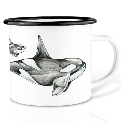 Ligarti® Emaille Tasse (leicht & robust) | Design Cup, Camping Becher handveredelt in Deutschland | Kaffeetasse, Emaillebecher von Ligarti