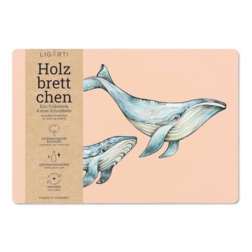 Ligarti® Frühstücksbrettchen aus Holz | Nachhaltiges Frühstücksbrett 22x15 cm, ideal für köstliche Frühstücksmomente | Hergestellt in Schweden, spülmaschinenfest von Ligarti