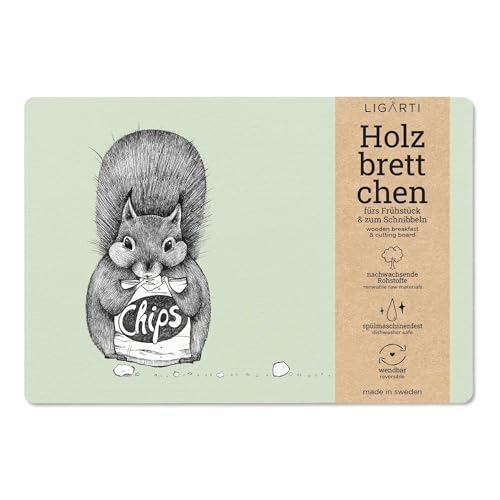 Ligarti® Frühstücksbrettchen aus Holz | Nachhaltiges Frühstücksbrett 22x15 cm, ideal für köstliche Frühstücksmomente | Hergestellt in Schweden, spülmaschinenfest von Ligarti
