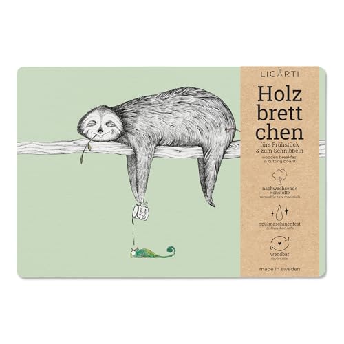 Ligarti® Frühstücksbrettchen aus Holz | Nachhaltiges Frühstücksbrett 22x15 cm, ideal für köstliche Frühstücksmomente | Hergestellt in Schweden, spülmaschinenfest von Ligarti