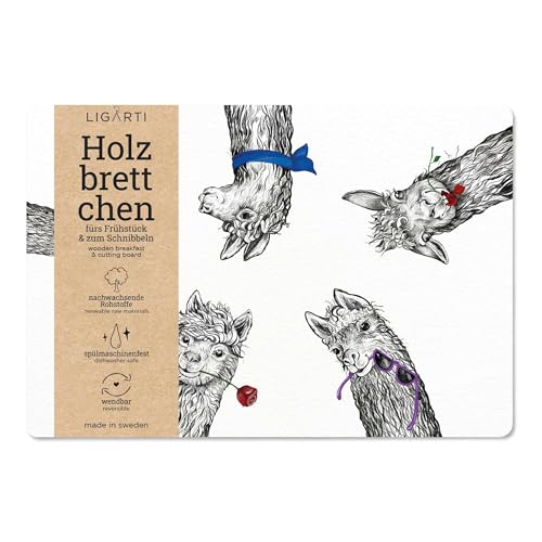 Ligarti® Frühstücksbrettchen aus Holz | Nachhaltiges Frühstücksbrett 22x15 cm, ideal für köstliche Frühstücksmomente | Hergestellt in Schweden, spülmaschinenfest von Ligarti