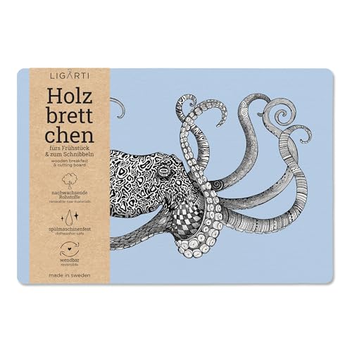 Ligarti® Frühstücksbrettchen aus Holz | Nachhaltiges Frühstücksbrett 22x15 cm, ideal für köstliche Frühstücksmomente | Hergestellt in Schweden, spülmaschinenfest von Ligarti