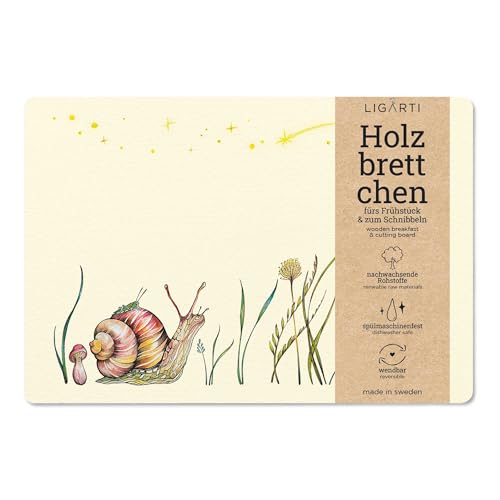 Ligarti® Frühstücksbrettchen aus Holz | Nachhaltiges Frühstücksbrett 22x15 cm, ideal für köstliche Frühstücksmomente | Hergestellt in Schweden, spülmaschinenfest von Ligarti