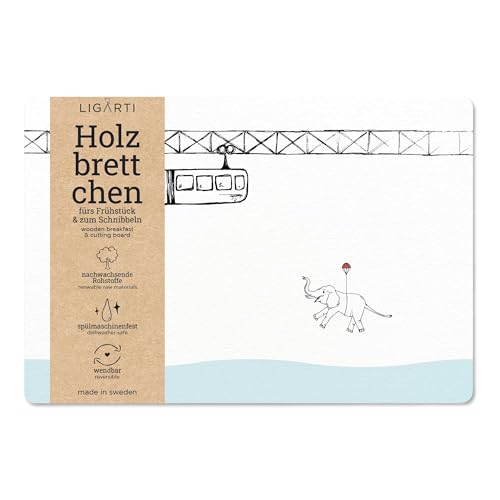 Ligarti® Frühstücksbrettchen aus Holz | Nachhaltiges Frühstücksbrett 22x15 cm, ideal für köstliche Frühstücksmomente | Hergestellt in Schweden, spülmaschinenfest von Ligarti