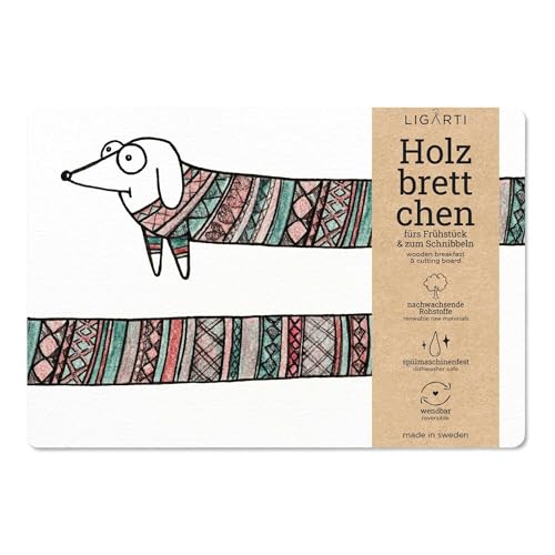 Ligarti® Frühstücksbrettchen aus Holz | Nachhaltiges Frühstücksbrett 22x15 cm, ideal für köstliche Frühstücksmomente | Hergestellt in Schweden, spülmaschinenfest von Ligarti