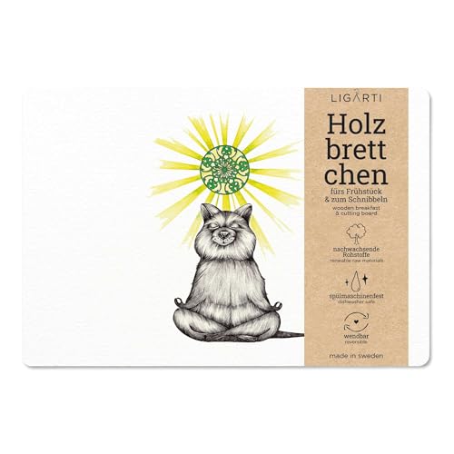 Ligarti® Frühstücksbrettchen aus Holz | Nachhaltiges Frühstücksbrett 22x15 cm, ideal für köstliche Frühstücksmomente | Hergestellt in Schweden, spülmaschinenfest von Ligarti