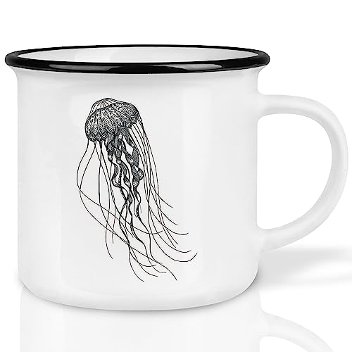 Ligarti® Keramiktasse [Das Original] Design Mug & handveredelter Becher I Tasse mit Tiermotiv, spülmaschinengeeignete Kaffeetasse, Teetasse, Cup (Tiefseequalle) von Ligarti