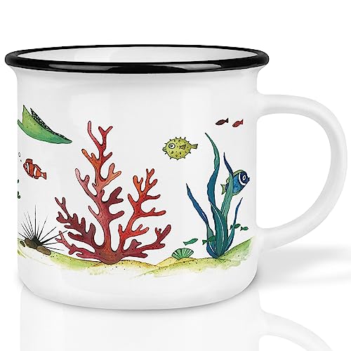 Ligarti® Keramiktasse [Das Original] Design Mug & handveredelter Becher I Tasse mit Tiermotiv, spülmaschinengeeignete Kaffeetasse, Teetasse, Cup (Unterwasserwelt) von Ligarti