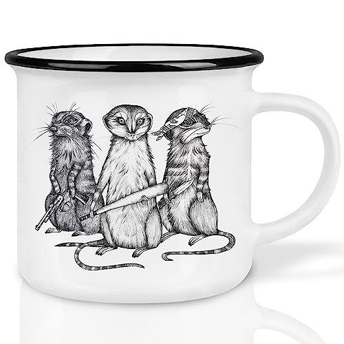 Ligarti® Keramiktasse [Design by H. Ligeti] Design Mug & handveredelter Becher I Spülmaschinengeeignete Tasse, Kaffeetasse, Teetasse, Cup (Erdmann Gang) von Ligarti