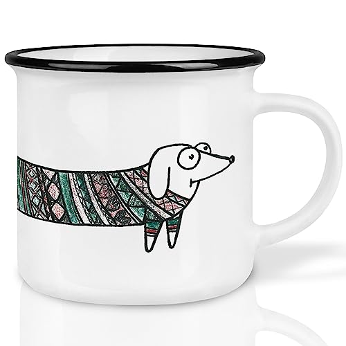 Ligarti® Keramiktasse [Design by H. Ligeti] Design Mug & handveredelter Becher I Spülmaschinengeeignete Tasse, Kaffeetasse, Teetasse, Cup (Werner Hund) von Ligarti