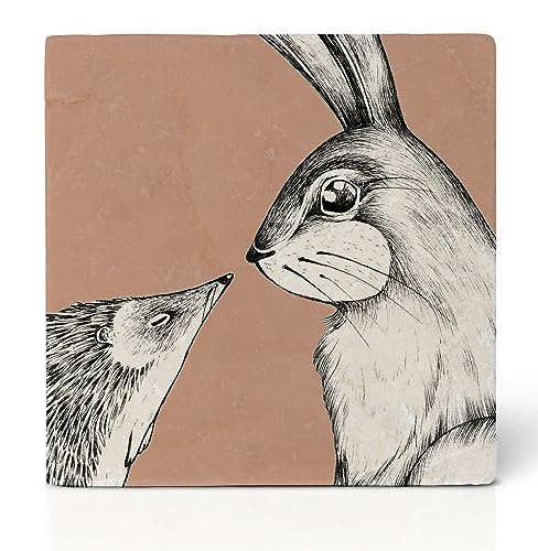 Ligarti® Natursteinfliese (100% Marmor) Als hochwertiger Untersetzer für Getränke, Töpfe oder als Wandbild | Design Fliese mit Vlies in 10x10cm von Ligarti