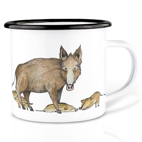 Ligarti® XXL Emaille Tasse (leicht & robust) | Camping Becher handveredelt in Deutschland | Kaffeetasse, Trinkbecher, Emaillebecher von Ligarti