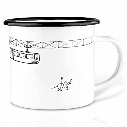 Ligarti Emaille Tasse (leicht & robust) | Camping Becher handveredelt in Deutschland | Teetasse für Weihnachten, Kaffeetasse, Emaillebecher | Christmas (XXL Emaille I 480, Tuffi) von Ligarti