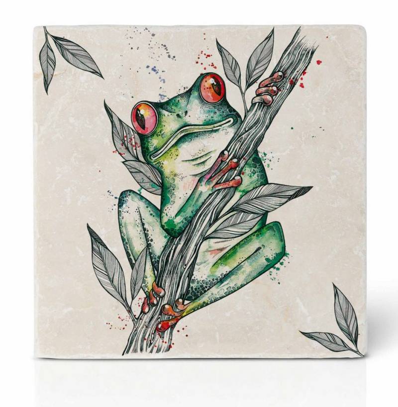 Ligarti Getränkeuntersetzer Fliesenuntersetzer – Frosch von Ligarti