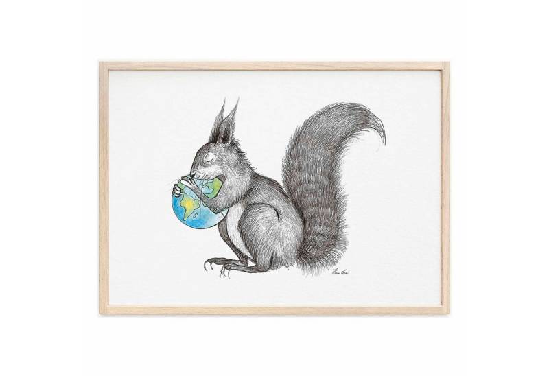 Ligarti Kunstdruck Kunstdruck - Eichhörnchen Welt von Ligarti