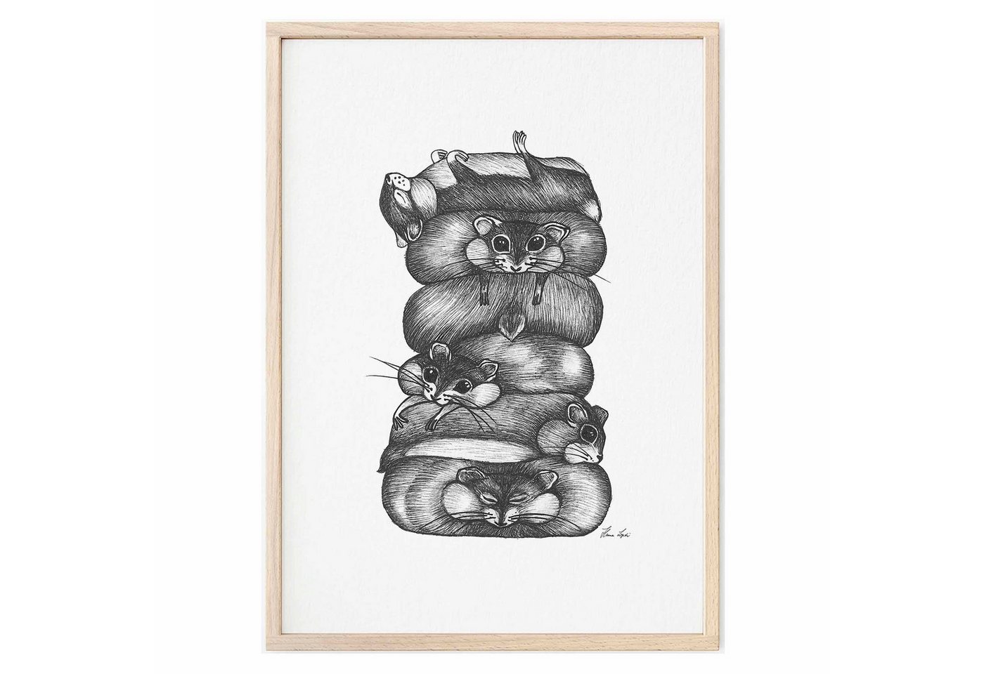 Ligarti Kunstdruck Kunstdruck - Hamsterstapel Ligarti Kunstdruck Kunstdruck - Hamsterstapel von Ligarti