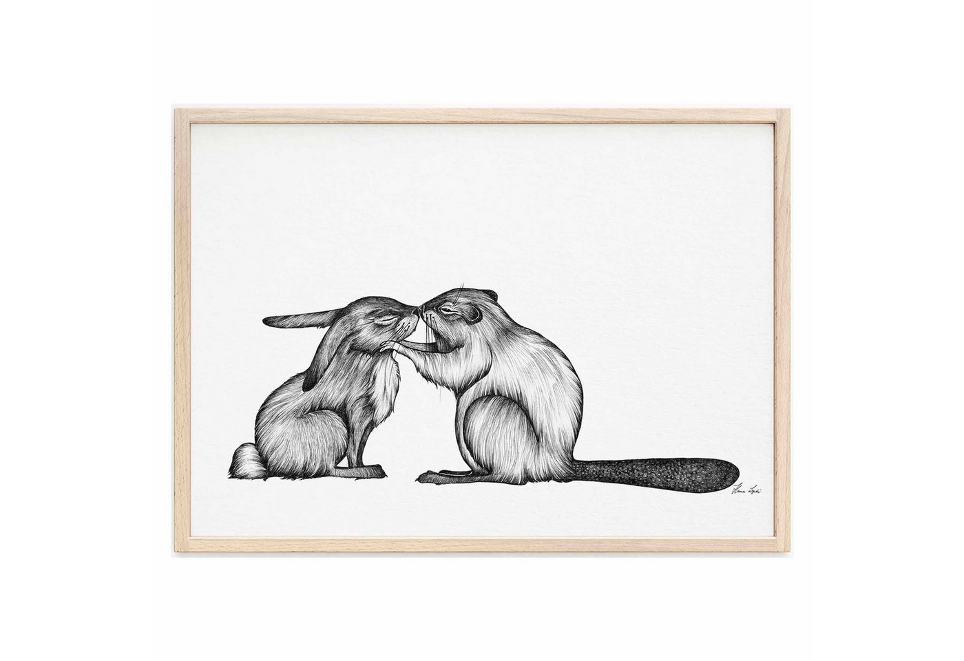 Ligarti Kunstdruck Kunstdruck - Kaninchen & Biber Ligarti Kunstdruck Kunstdruck - Kaninchen & Biber von Ligarti