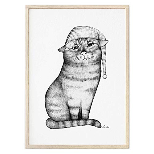Ligarti Kunstdruck | hochwertiges Poster | Künstlerin Hanna Ligeti | (Gute Nacht Katze, A2) von Ligarti