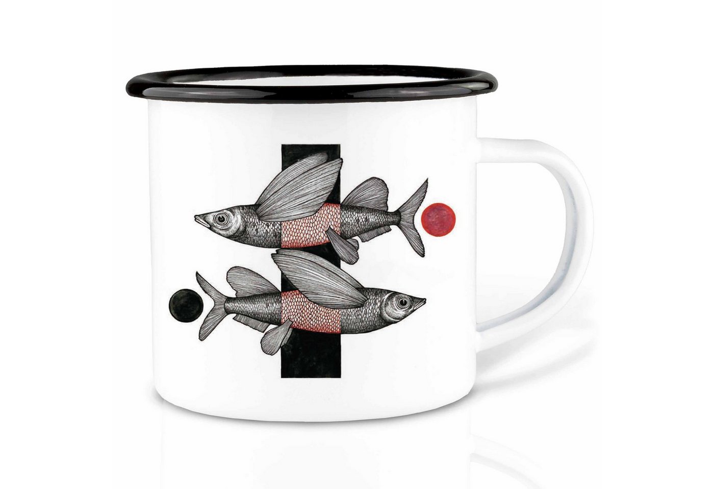 Ligarti Tasse Emaille Tasse – Fliegende Fische von Ligarti