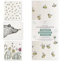 Wiederverwendbare Schwammtücher Im 3 Set Bienen Und Blümchen von Ligarti