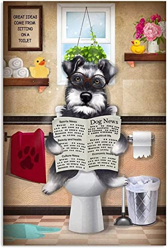 Lustiges Metall-Blechschild Schnauzer Hund liest Zeitung Toilettenpapier Blechschild Vintage Poster Home Art Wanddekoration Badezimmer Schild Geschenk 15,2 x 20,3 cm Bestes Geschenk Lustiges Metall-Blechschild Schnauzer Hund liest Zeitung Toilettenpapier Blechschild Vintage Poster Home Art Wanddekoration Badezimmer Schild Geschenk 15,2 x 20,3 cm Bestes Geschenk von Ligati