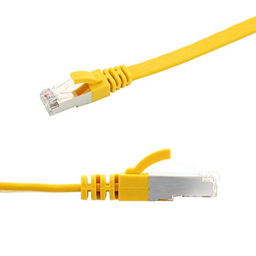 Ligawo Flachkabel Cat7 ( 7,5m ) gelb, Netzwerkkabel Patchkabel Cat.7 mit RJ45 Cat6A Stecker - flach von Ligawo