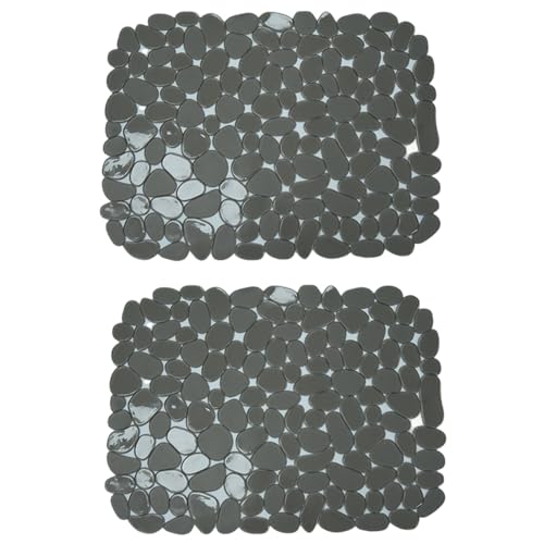 2pcs Küchenspüle Matte, nicht rutsches PVC-Spüle Protektor 12x15.6 Hitzebeständige Matten und Beschützer für Edelstahl- oder Porzellanschale Trocknungsmatte, grauer Matt für Küche von Ligeinsrk