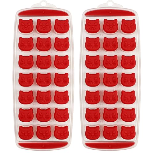 2pcs niedliche Eiswürfel-Tablett 21-Grid Flexible Cat-Form Fun Ice Cube Tabletts Leicht zu freigeben stapelbares Maker-Tablett mit Hanging Loch für, Gelees und Kerzenhersteller 2pcs niedliche Eiswürfel-Tablett 21-Grid Flexible Cat-Form Fun Ice Cube Tabletts Leicht zu freigeben stapelbares Maker-Tablett mit Hanging Loch für, Gelees und Kerzenhersteller von Ligeinsrk