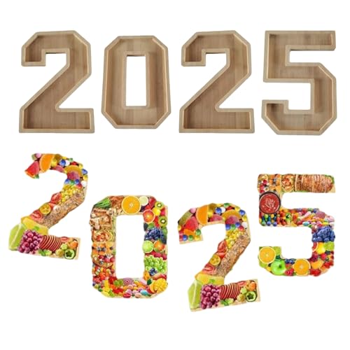 4PCS/SET 2025 Wurstwarenzahlen Füllbar 8x11 Number Charcuterie Board Box 2025 Lebensmittelschalen für Party, Abschlussfeierdekorationen von Ligeinsrk