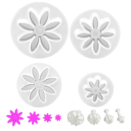 4pcs Kolben Keksschneider 4 Größe Daisy Blumenkeks Cutter Cutter Food Grade Easy Freisetz 4pcs Kolben Keksschneider 4 Größe Daisy Blumenkeks Cutter Cutter Food Grade Easy Freisetz von Ligeinsrk