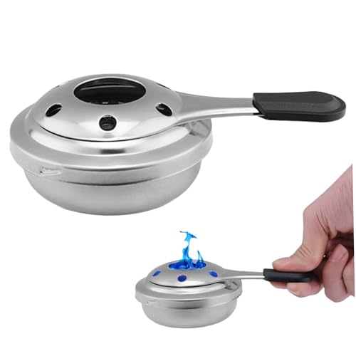 Alkoholbrenner, Edelstahl-Mini-Alkoholherd mit Anti-Scald-Griff und Sicherheitsabdeckung, tragbarer Fondue-Brenner für Camping Panic Cooking Pot von Ligeinsrk