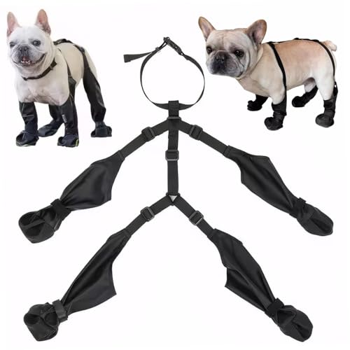 Hundespannungsstiefel staubdichte wasserdichte Hundestiefel mit Kabelbaum Verstellbarer Nicht rutscher Freisetzungsschützer im Freien im Freien für Welpen von Ligeinsrk