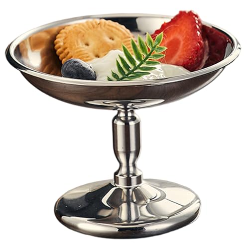 Ligeinsrk Eiscreme Tasse, 90 ml Edelstahl -Dessertschalen mit stabiler hoher Basis, leicht zu reinigende Dessertbecher für Süßigkeiten -Gelee -Fruchtpudding von Ligeinsrk