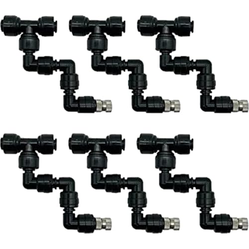 Ligeinsrk Mister für Reptilentank, 6pcs verstellbare Mistdüsen, 360 ° Reptilien Mister -Sprühdüse, Schnellverbindung Plastikterrariumdüse, System von Ligeinsrk