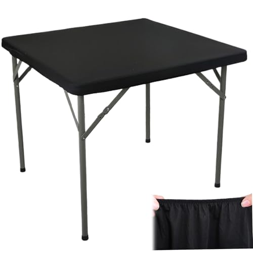 Ligeinsrk Quadratische Tischdecken 34 x 34 Elastizitätskartentisch Tischdecke Stretch Card Tischabdeckung Leichte Schwarze Tischdecke für Party Dining Küchenhaus, quadratische Tischdecken von Ligeinsrk
