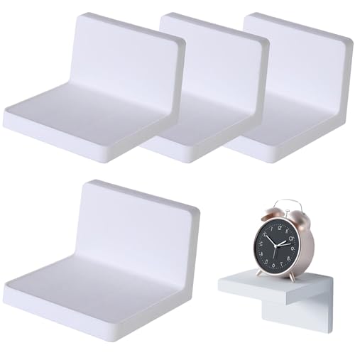 Ligeinsrk Schwimmende Regale 4pcs 4x4x3 Zoll Wandhalterungsschelfstempelfreies schwimmendes Regal mit Selbstklebender Kleiderbügel wasserdichtes weißes Plastikwand für Wohnzimmer, Küche, Badezimmer Ligeinsrk Schwimmende Regale 4pcs 4x4x3 Zoll Wandhalterungsschelfstempelfreies schwimmendes Regal mit Selbstklebender Kleiderbügel wasserdichtes weißes Plastikwand für Wohnzimmer, Küche, Badezimmer von Ligeinsrk