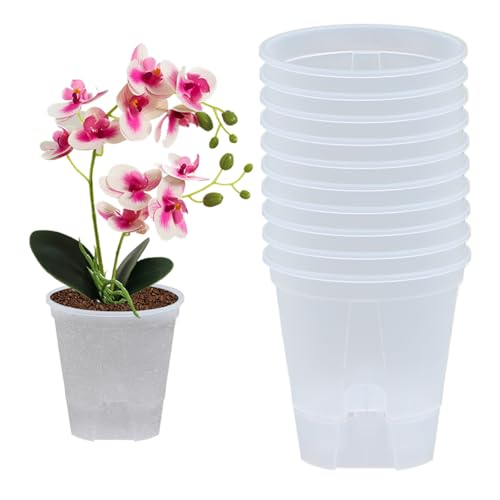 Ligeinsrk Selbstbewässerungstopf 10 -pcs atmungsaktive Orchideen -PP -Pflanzer mit Entwässerungsloch 5, 5 -Zoll von Ligeinsrk