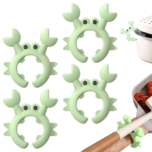 Löffel REST KRABE-FORMED SILICON Spatel Rack Universal Spatel Halter Anti-Overflow-Cliphalter Anti-Verbringung und Überlauf Multifunktionale Küchengeräte grün, Krabbenlöffel, res von Ligeinsrk